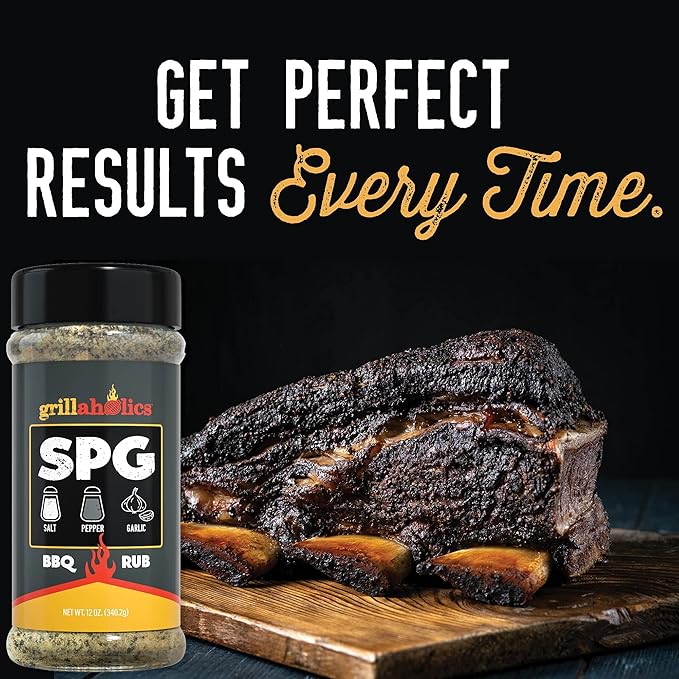 Grillaholics Salt Pepper Garlic Seasoning - SPG Rub Seasonings - The Perfect All Purpose Seasoning