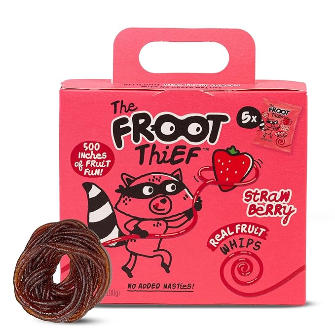 The FROOT Thief Real Fruit Snack Whips, Strawberry, Nut Free, Perfect for School Lunches and