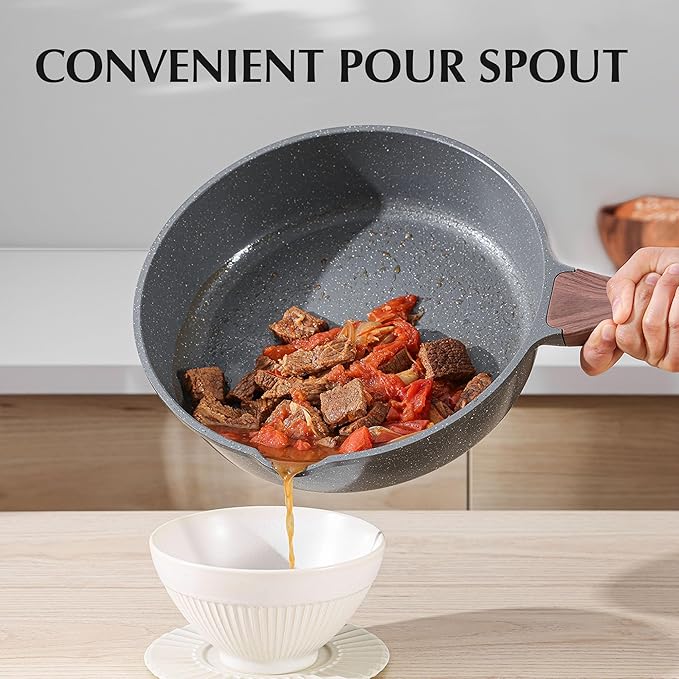 SENSARTE Nonstick Cookware Set 13-Piece, Non Stick Pots and Pans Set with Swiss Granite Coating
