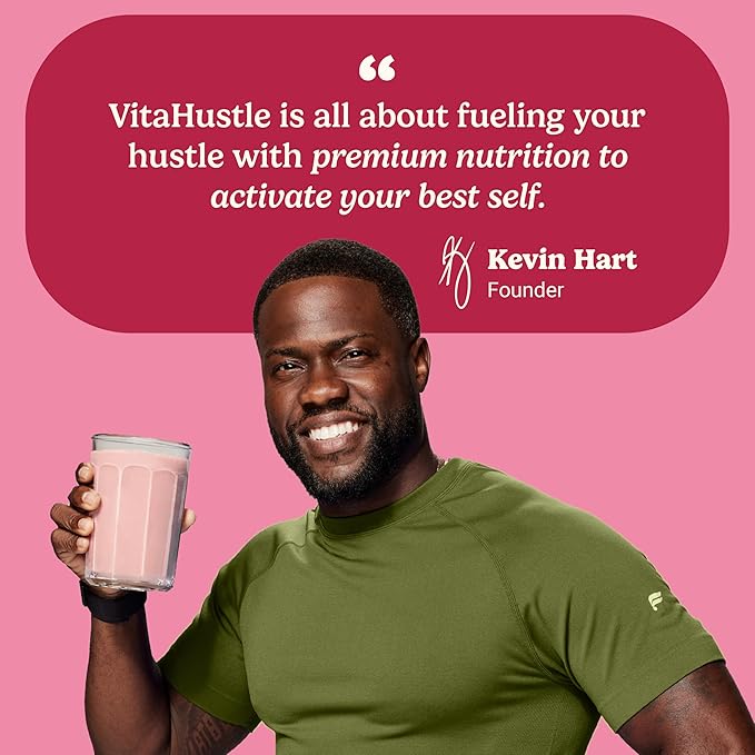 VitaHustle ONE Meal Replacement Shake - Plant Based Protein Powder by Kevin Hart - Vegan, Meal