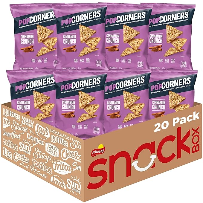 PopCorners Popped Corn Snacks, Cinnamon Crunch, 1 Ounce (Pack of 20) (Packaging May Vary)