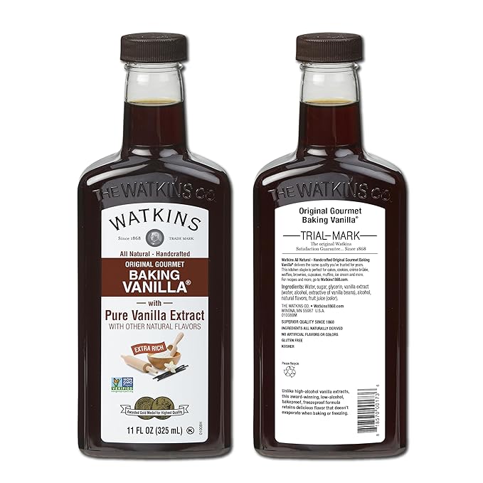 Watkins All Natural Original Gourmet Baking Vanilla, with Pure Vanilla Extract, 11 Fl Oz (Pack of