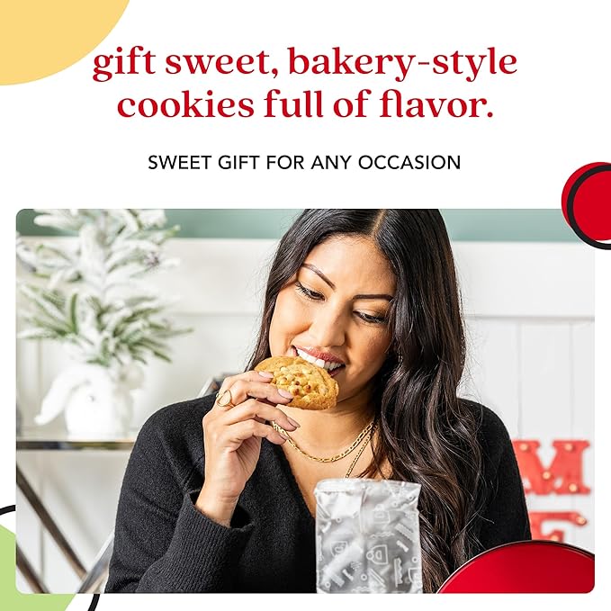 David's Cookies Fresh Baked Decadent Jumbo Vanilla Chip Macadamia Nut Cookies – 2lb Gift Basket Tin