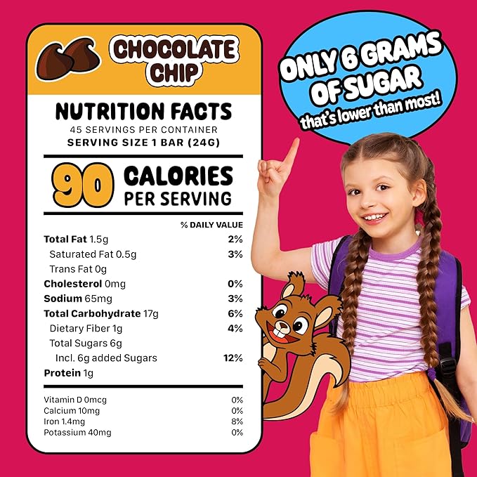 Snakkidz Organic Chewy Granola Bar, Allergen Free, Made with Avocado Oil, Low Sugar (45 Bars