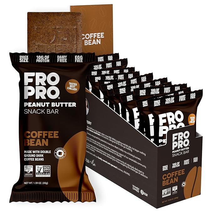 FROPRO Plant Protein Snack Bars - Plant Based Protein Bars, All-Natural, Gluten, Dairy, & Soy Free