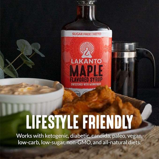 Lakanto Sugar Free Maple Syrup - Monk Fruit Sweetener, Keto Diet Friendly, Vegan, 1g Net Carbs
