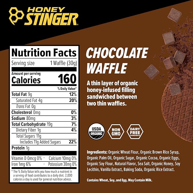 Honey Stinger Organic Chocolate Waffle, Energy Stroopwafel for Exercise, Endurance and Performance