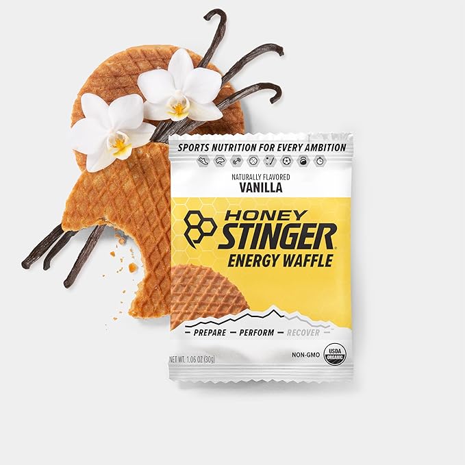 Honey Stinger Organic Energy Waffle Variety Pack, 12 Honey Waffles and 6 Vanilla, Nutritious