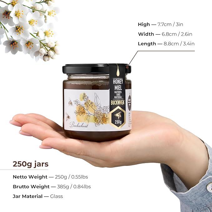 HONIGMA® Raw Buckwheat Honey | Exquisite Taste | 100% Pure | Unpasteurized | Unfiltered | Partially
