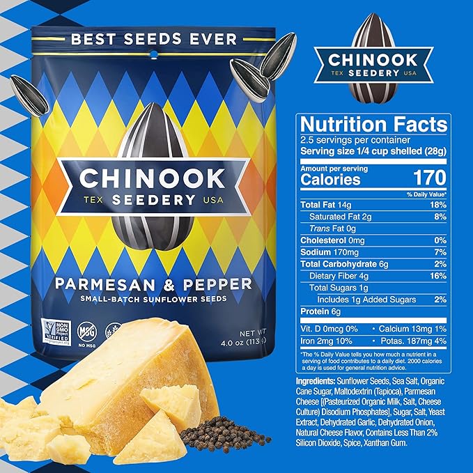 Chinook Seedery Roasted Sunflower Seeds - Jumbo Seeds Keto Snacks - Best For Snack Packs - Gluten