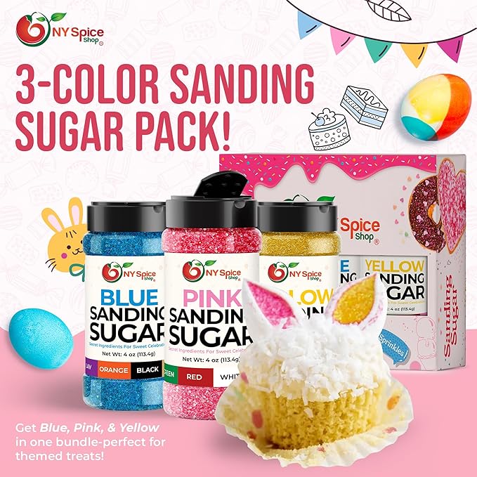 NY Spice Shop Pink Sanding Sugar - 4 Ounce Sweet Colorful Edible Sprinkles For Candy Dish - Sugar