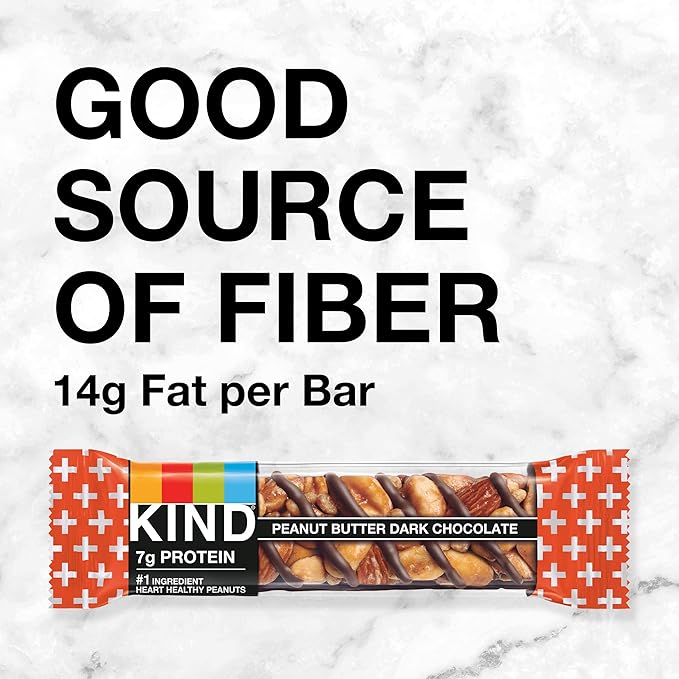 KIND Nut Bars, Peanut Butter Dark Chocolate, Healthy Snacks, Gluten Free, 8g Protein, 24 Count