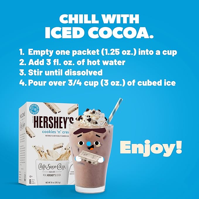 Candy Shop Cocoa HERSHEY'S COOKIES 'N' CREME Cocoa Mix, Hot Chocolate, Make Hot or Iced Cocoa, Made