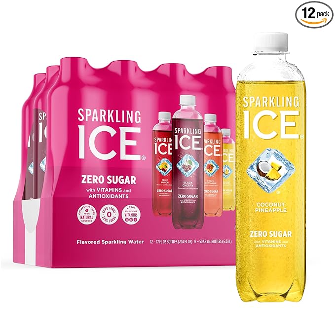 Sparkling Ice Pink Variety Pack, Flavored Sparkling Water, Zero Sugar, and Vitamins and