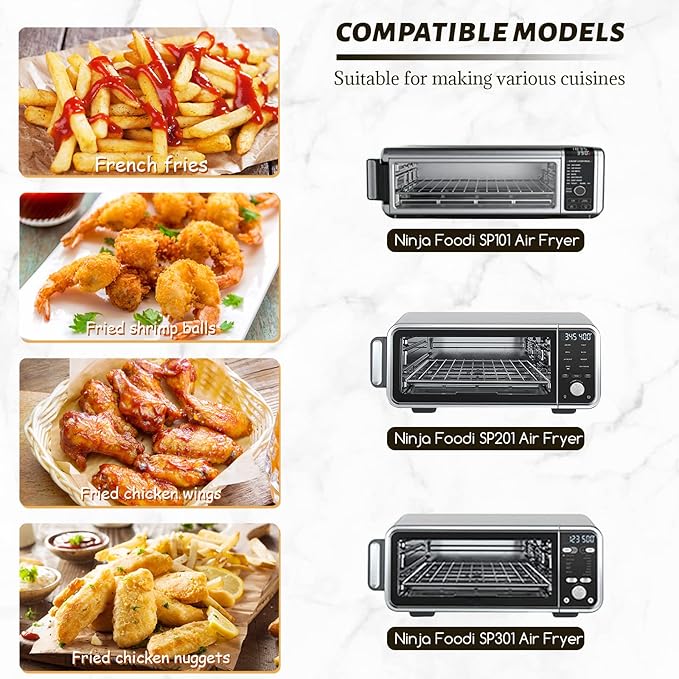 WMKGG 12 inch Air Fryer Parchment Paper Squares, 100 Sheets Unbleached Pre-Cut Baking Disposable