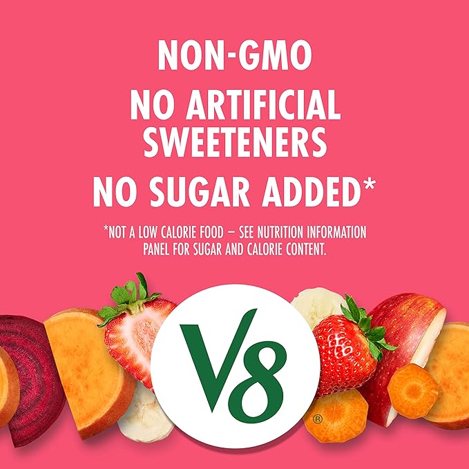 V8 Strawberry Banana 100% Fruit and Vegetable Juice, 8 fl oz Can (24 Pack)