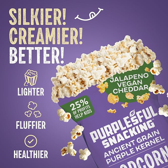 Purplesful Purple Corn Popcorn, Silkier, Creamier & Healthy Popcorn, Vegan-Friendly, Non-GMO