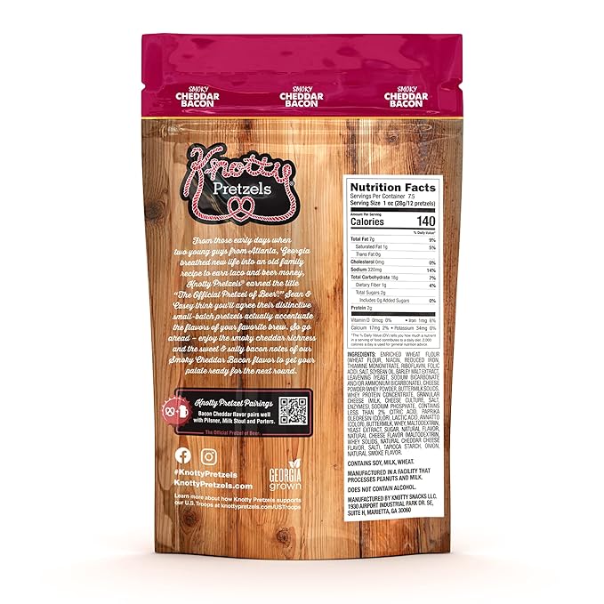 Knotty Pretzels ?쏷he Official Pretzel of Beer??7.5 oz Individual Seasoned Pretzels in Resealable