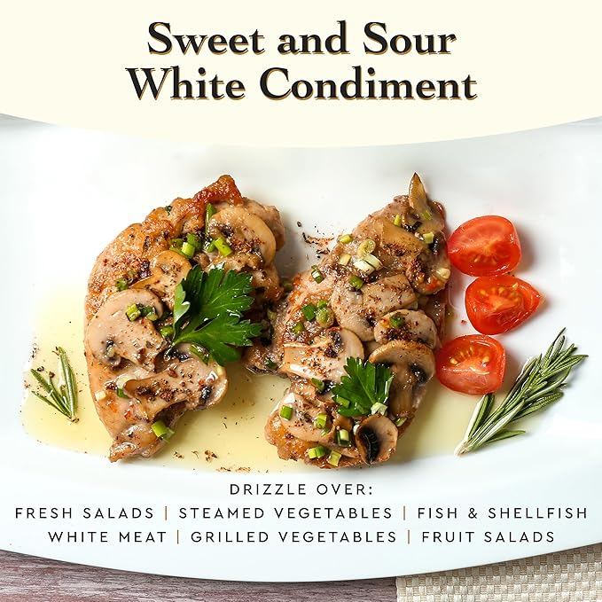 Giusti White Balsamic Vinegar Dressing – Condiment for Cooking and Finishing Dishes such as Salads