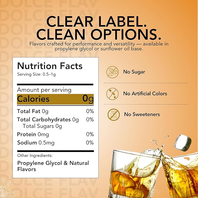 Dolce Flav Natural Rum Extract ??2 Ounce Water-Soluble Kosher, Sugar-Free, Concentrated Dark Rum