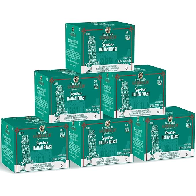 Caffè Garibaldi Italian Roast Coffee, Single-Serve Capsules for Keurig K-Cup Brewers, 100% Arabica