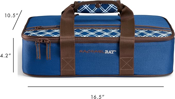 Rachael Ray Lasagna Lugger, Thermal Insulated Casserole Carrier for Hot or Cold Food, Lugger Tote