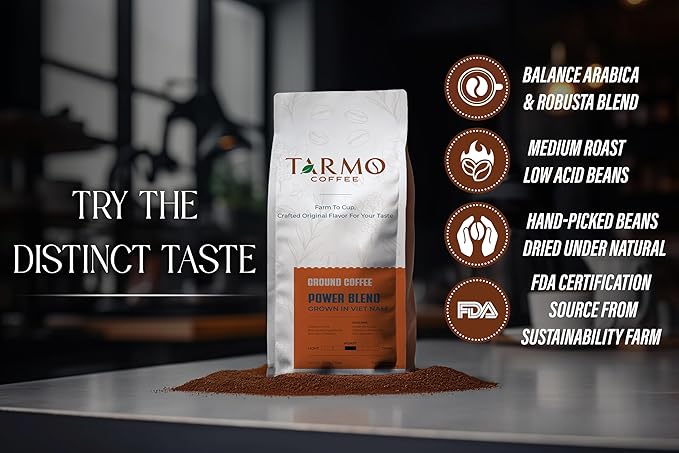 TARMO - POWER BLEND | Low Acid Ground Coffee | Specialty Vietnamese Coffee | Premium Arabica &