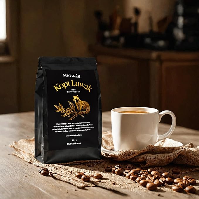 MATINÉE Wild Kopi Luwak Coffee Beans, Medium Roast, Whole Bean Coffee, Civet Coffee, Wild Kopi