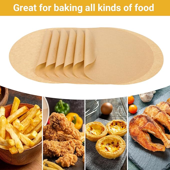 Beasea Air Fryer Disposable Liners 9 Inch, 200pcs Parchment Paper Unbleached Round Filter Paper