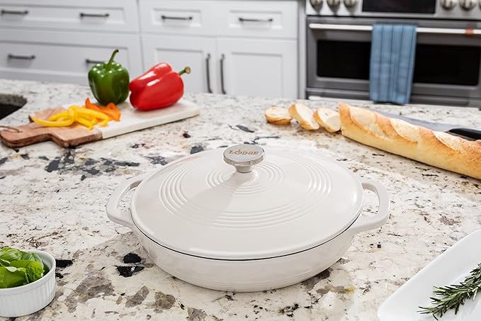 Lodge 3.6 Quart Enameled Cast Iron Oval Casserole With Lid??Dual Handles ??Oven Safe up to 500ì§?F