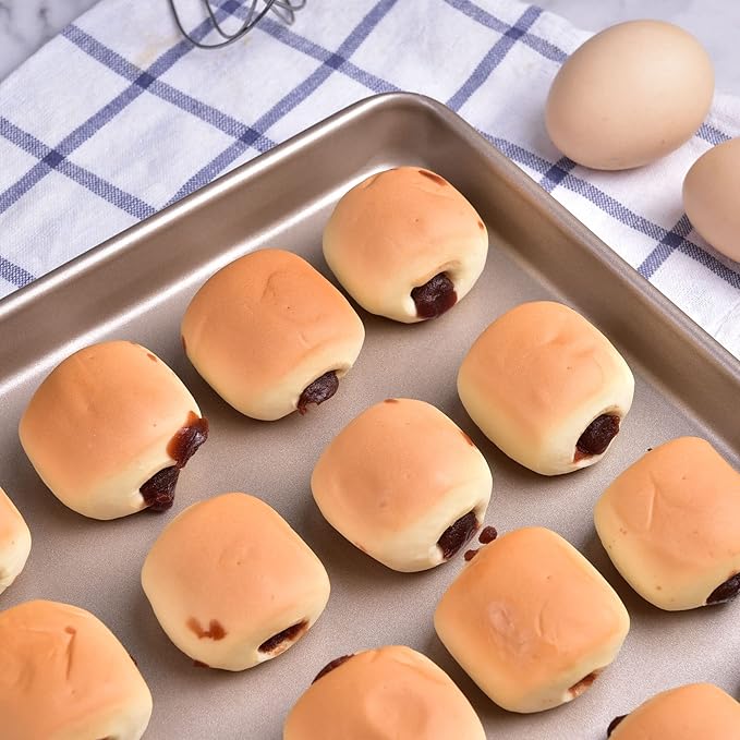 13-Inch Baking Sheet Pan, Non-Stick Carbon Steel Meat Bread Jelly Roll Pizzas Pastries Rimmed