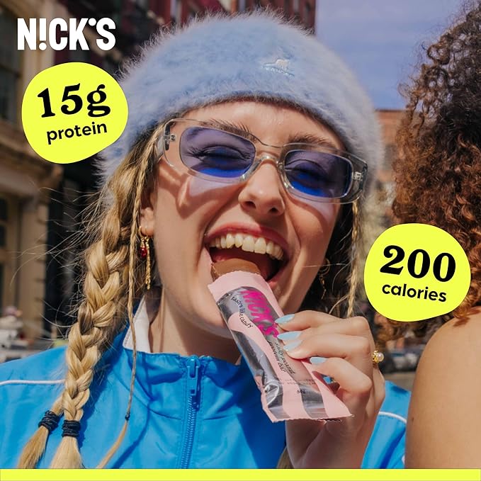 NICKS Protein Bars Chocolate Peanut | 15g protein | 200 calories | Low Carb Keto Friendly Snacks No