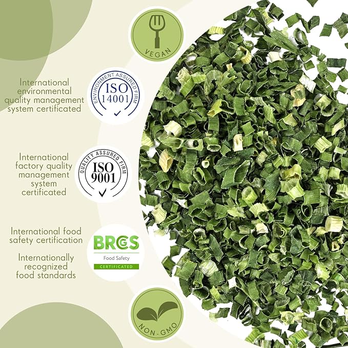 Besway Chives 3.5 oz(100g), Premium Dried Green Chives - Perfectly Chopped for Culinary Use, 100%