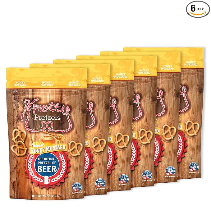 Knotty Pretzels - "The Official Pretzel of Beer" 7.5 Ounce Individual Seasoned Pretzel in