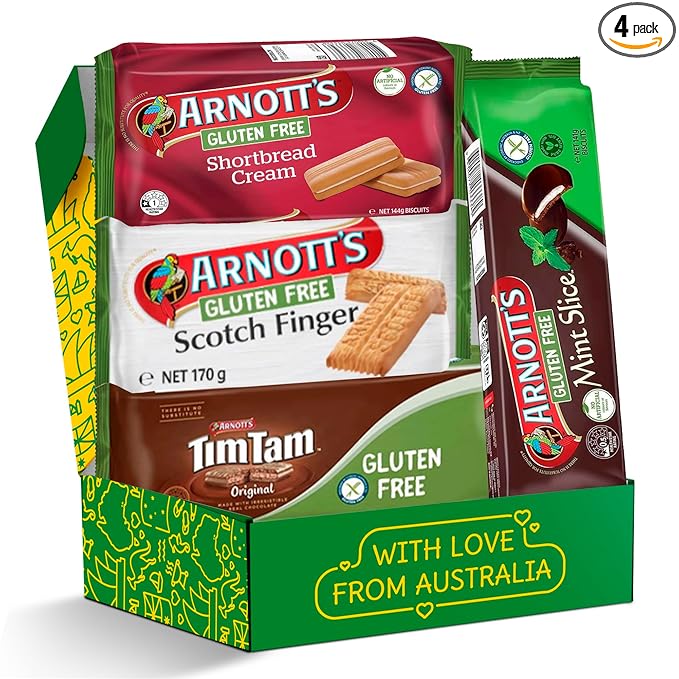 Gluten Free Biscuit Variety Pack ??4-Pack Assortment Featuring Tim Tam, Scotch Finger, Mint Slice &