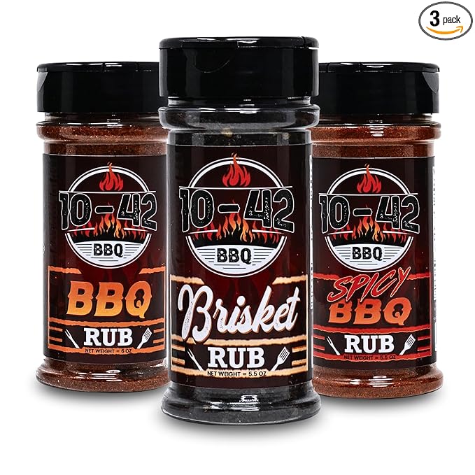 10-42 BBQ Variety Pack Barbecue Dry Rub Seasoning Set - Southern BBQ Taste 3 Pack - for Ribs