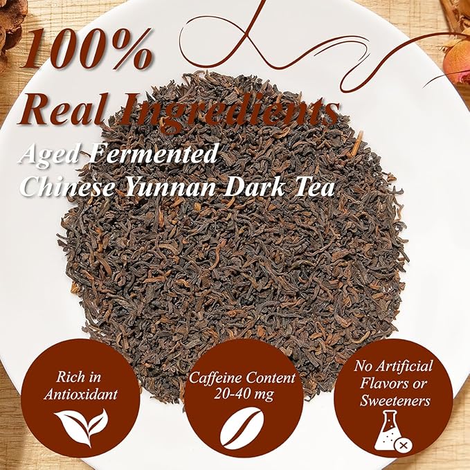 WT WEETEE Emperor's Pu-erh Tea, 228g Puerh Loose Leaf Tea, Aged Fermented Chinese Yunnan Dark Tea