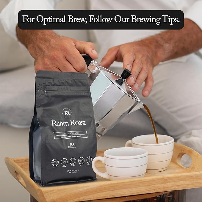 RAHM ROAST Double Washed Coffee Beans - Medium Roast Whole Bean Coffee 12oz (1 Pack)