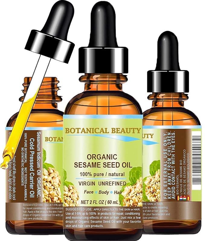 Organic SESAME SEED OIL 100% Pure Natural Virgin Unrefined Undiluted Cold Pressed Carrier Oil for