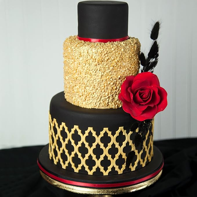 Global Sugar Art Rose Sugar Cake Flowers Jumbo 5 inch Deep Red, 1 Count by Chef Alan Tetreault