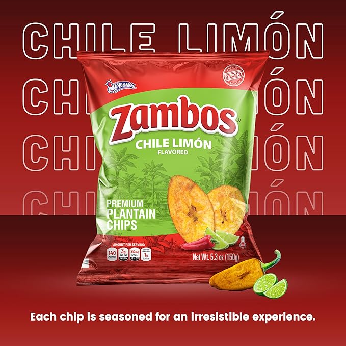 Zambos Plantain Chips Chile Limon (Pack of 1)