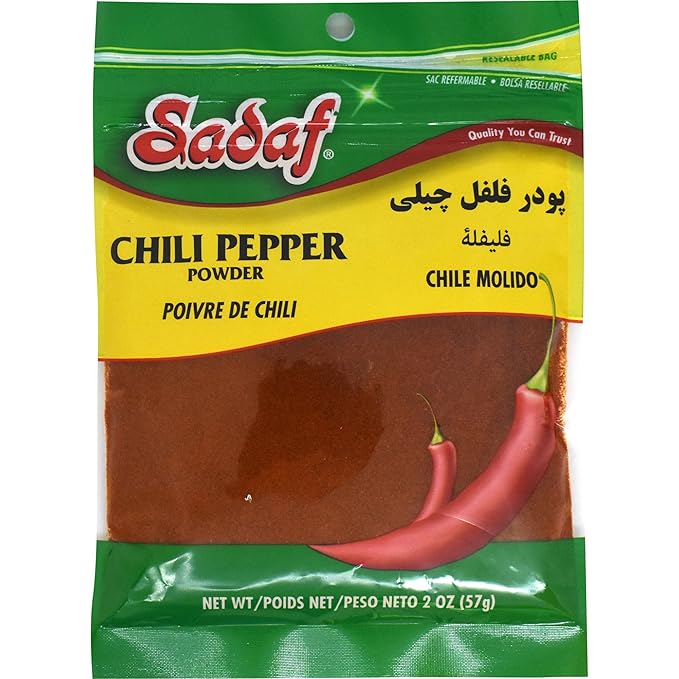 Sadaf Chili Powder Spice - Chili Pepper for Cooking and Food Seasoning - Kosher - 2 Oz Resealable