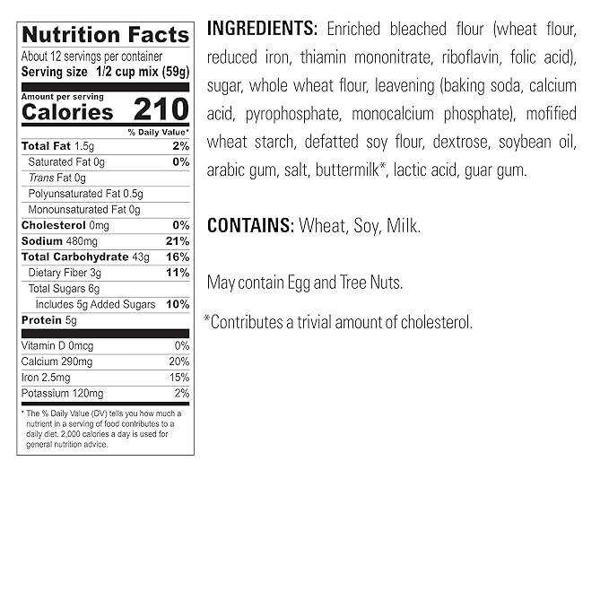 Krusteaz Heart Healthy Buttermilk Pancake Mix, 25.2 OZ (2-Pack)