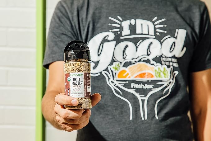 FreshJax Grill Master Montreal Steak Seasoning ??Organic Low Sodium 6.0 oz Bottle, Bold BBQ &