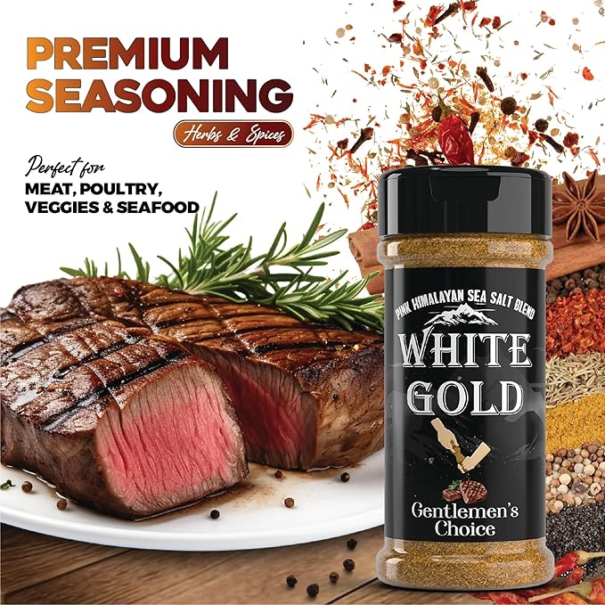 White Gold Seasoning - Gentlemen's Choice Pink Himalayan Sea Salt Blend - Gourmet All Purpose