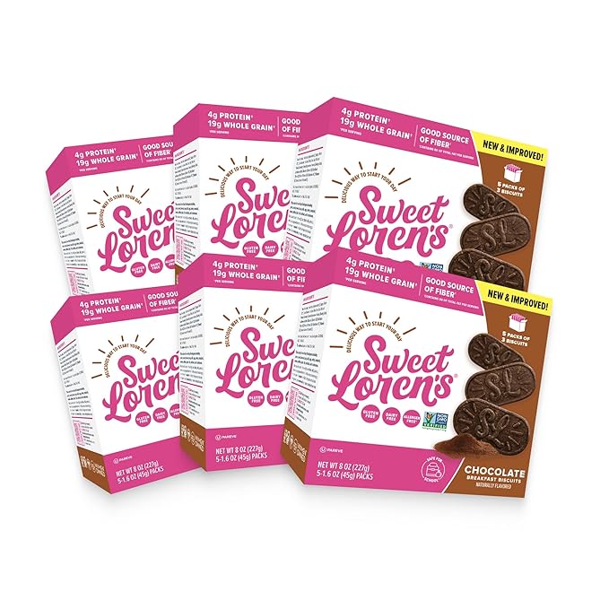 Sweet Loren's Vegan Breakfast Biscuits | Chocolate | 4g Protein, 19g Whole Grains | Plant Based