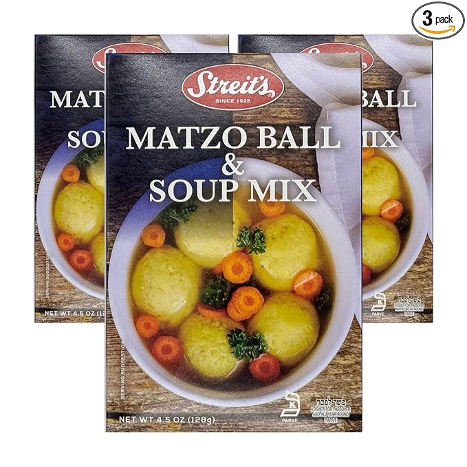 Streit's Matzo Ball & Soup Mix - Kosher Certified, Suitable for Passover, No MSG Added, Just Add