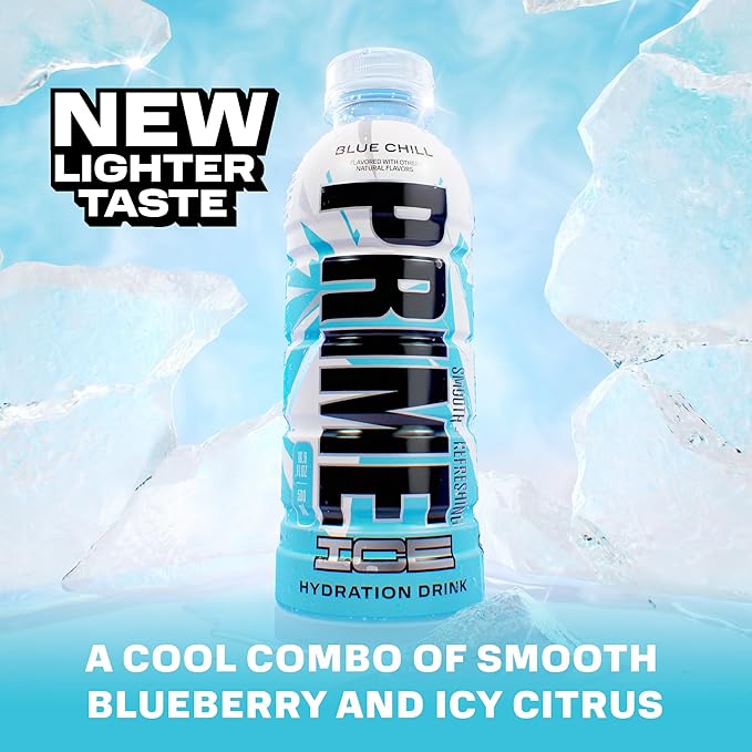 PRIME Hydration ICE BLUE CHILL, Sports Drinks, Electrolyte Enhanced for Ultimate Hydration, 250mg