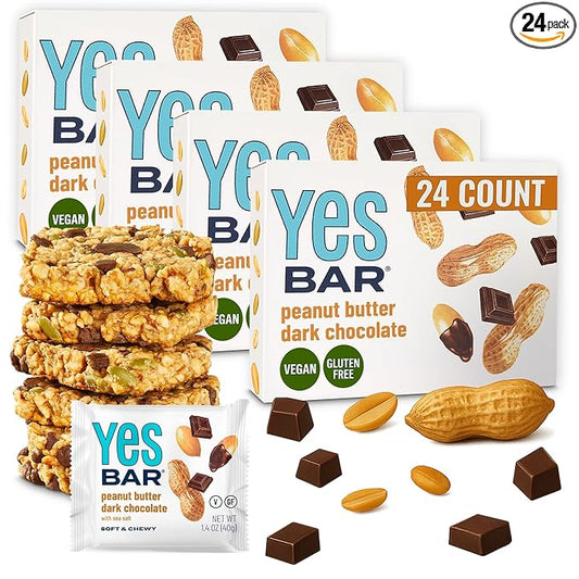 The YES Bar ??Peanut Butter Dark Chocolate ??Plant Based Protein, Decadent Snack Bar ??Vegan