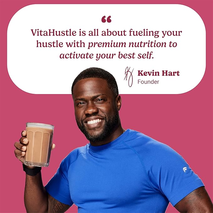 VitaHustle ONE Meal Replacement Shake - Plant Based Protein Powder by Kevin Hart - Vegan, Meal